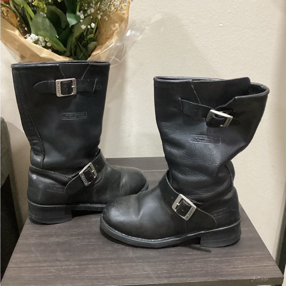 Black x element men leather boots
